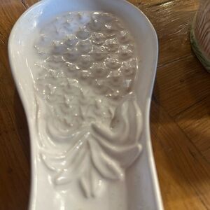 White Ceramic Spoon Rest
